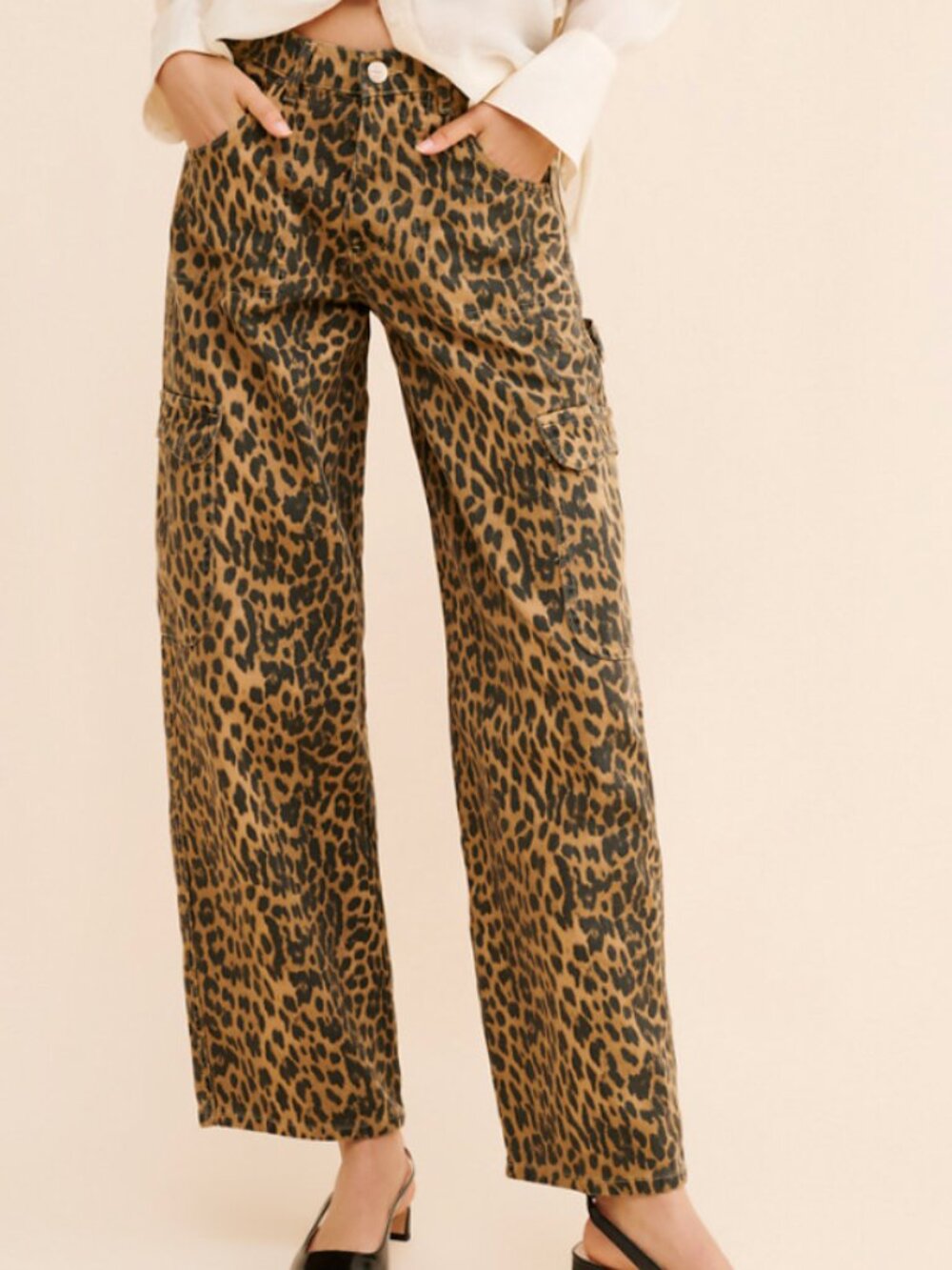 Damson Madder Leopard Cargo Jeans